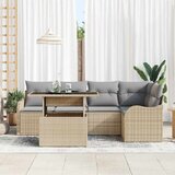  Blagovaonski set s jastukom 6 pcs Bež Poli ratan | shoptok.hr