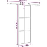  Klizna vrata s priborom crna 76 x 205 cm kaljeno staklo | Eponuda.com