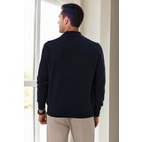 Dewberry 64721 Half Turtleneck Woolen Mens Knit Sweater-NAVY BLUE | Shoptok.si