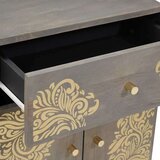 vidaXL Nočna omarica s predalom Siva 50 x 33 x 60 cm trden mangov les | Shoptok.si