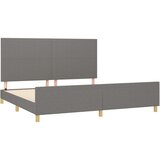  Posteljni okvir z vzglavjem temno siv 200x200 cm blago, (20788027) | Shoptok.si