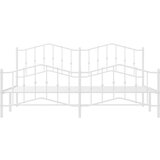 Metalni okvir kreveta uzglavlje i podnožje bijeli 200 x 200 cm | shoptok.hr