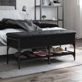  Klupa za cipele crna 102 x 42 x 45 cm od konstruiranog drva | shoptok.hr
