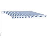  Tenda na ručno uvlačenje s LED svjetlom 400x350 cm plavo-bijela | shoptok.hr