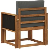 Srednja sofa za van Čvrsto drvo akacije Prirodna - Prirodno i antracit Crni rattan | shoptok.hr
