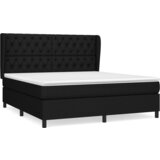 vidaXL Box spring postelja z vzmetnico črna 160x200 cm blago, (20788831) Cene
