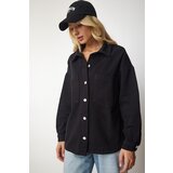  Women's Black Gabardine Linen Shirt Jacket | Eponuda.ba