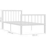  Posteljni okvir bel kovinski 100x200 cm, (20646202) | Shoptok.si