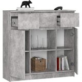 AKORD Komoda, 2 Vrata, 3 Predali In 1 Polica, Beton, (5000332161) | Shoptok.si