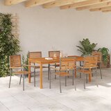  Vrtni set za objed 7 kom. Siva Čvrsto drvo akacije | shoptok.hr