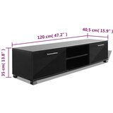 TV ormarić visoki sjaj crni 120 x 40,5 x 35 cm | Eponuda.com