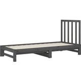  Izvlečna dnevna postelja siva 2x(90x200) cm trdna borovina, (20726376) | Shoptok.si