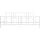 Metalni okvir kreveta uzglavlje i podnožje bijeli 200 x 200 cm | shoptok.hr
