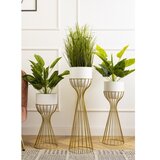 Metalna saksija LOFT 46x20 cm zlatna/bela | Eponuda.com