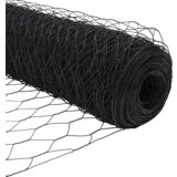 vidaXL Heksagonalna ograda Siva 1,5x10 m Čelik, Ogradni stupovi 7 kom Sivi Ø32 mm 200 cm Galvanizirani čelik | shoptok.hr