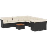  The Living Store Vrtna sedežna garnitura 11-delna z blazinami črn poli ratan - Vrtna Sedežna Garniture, (21452648) | Shoptok.si
