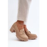 Boto Women's Shoes on Chunky Heel with Decoration Beige Ranunca | Shoptok.si