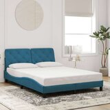  Okvir kreveta s LED svjetlima plavi 120 x 200 cm baršunasti | shoptok.hr