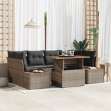 vidaXL 6-delna vrtna garnitura z blazinami siva poli ratan | Shoptok.si
