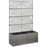 Sadilica s rešetkom i 3 posude 83x30x130 cm od poliratana siva
