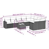 vidaXL 10-dijelni set vrtnih sofa od poliratana s jastucima sivi | shoptok.hr