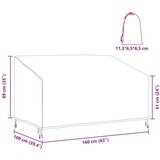 vidaXL Pokrivač za vrtnu klupu Crna 160 x 100 x 61 / 89 cm 420D tkanina | shoptok.hr