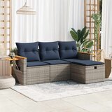  4-dijelni set vrtnih sofa od poliratana s jastucima sivi | shoptok.hr