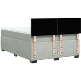 vidaXL Box spring postelja z vzmetnico svetlo siva 160x200 cm žamet | Shoptok.si