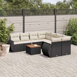 vidaXL 9-dijelni set vrtnih sofa s jastucima crni od poliratana | shoptok.hr