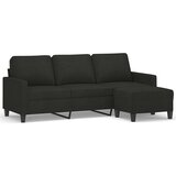 vidaXL Trosed s stolčkom za noge črn 180 cm blago | Shoptok.si
