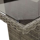  Vrtna miza s stekleno ploščo siva 190x80x75 cm poli ratan | Shoptok.si