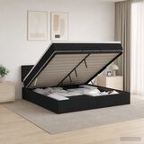  od pjene s madracem i LED-om Crna 180 x 200 cm Tkanina | shoptok.hr