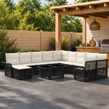 Sjedeća garnitura za vrt 12 kom. Crna i krem-bijela poliratan 100 x 55 x 73 cm | shoptok.hr