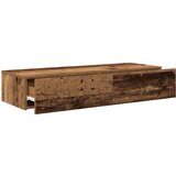 vidaXL Stenska polica s predali starinski les 100x36x19 cm inž. les | Shoptok.si