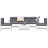 vidaXL 6-dijelni set vrtnih sofa bijeli od masivne borovine | shoptok.hr