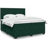  Krevet s oprugama i madracem tamnozeleni 200x200 cm baršunasti | shoptok.hr