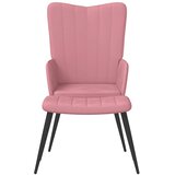  Stolica za opuštanje s osloncem za noge ružičasta baršunasta | shoptok.hr