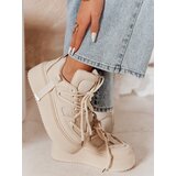 DStreet Sneakersy damskie na wysokiej platformie UPSOLE beżowe Cene
