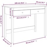 vidaXL Pisalna miza s predali 100x50x78 cm trdna borovina | Shoptok.si