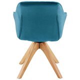 Bessagi Home naslanjač leonie, barva petroleja, žamet, vrtljiv | Shoptok.si