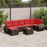  8-dijelni set vrtnih sofa s jastucima smeđi od poliratana | shoptok.hr