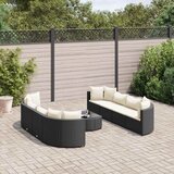  9-dijelni set vrtnih sofa s jastucima crni od poliratana Cijene