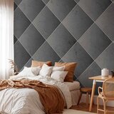  Foto tapeta - Grey symmetry - geometric concrete pattern with white joints 150x105 Standard | shoptok.hr