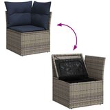 vidaXL 7-dijelni set vrtnih sofa poliratan i bagrem s jastucima sivi | shoptok.hr