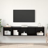 vidaXL Set TV stalka s pohranom 2 pcs Crni hrast 37 x 37 x 142.5 cm | shoptok.hr