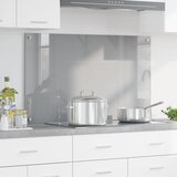 vidaXL Kuhiška odzivna stena Svetlo siva Kaljeno steklo 100 x 60 x 0.6 cm | Shoptok.si