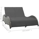  Dvojni ležalnik z blazino poli ratan antraciten, (20662659) | Shoptok.si