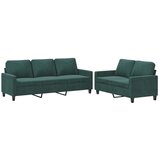  2-dijelni set sofa s jastucima tamnozeleni baršunasti | shoptok.hr