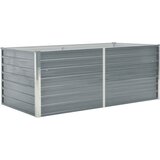 vidaXL Dvignjeno cvetlično korito 160x80x45cm pocinkano jeklo sivo, (20618529) | Shoptok.si