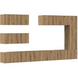  7-dijelni zidni TV ormarić Artisan hrast izrađen od drva | shoptok.hr
